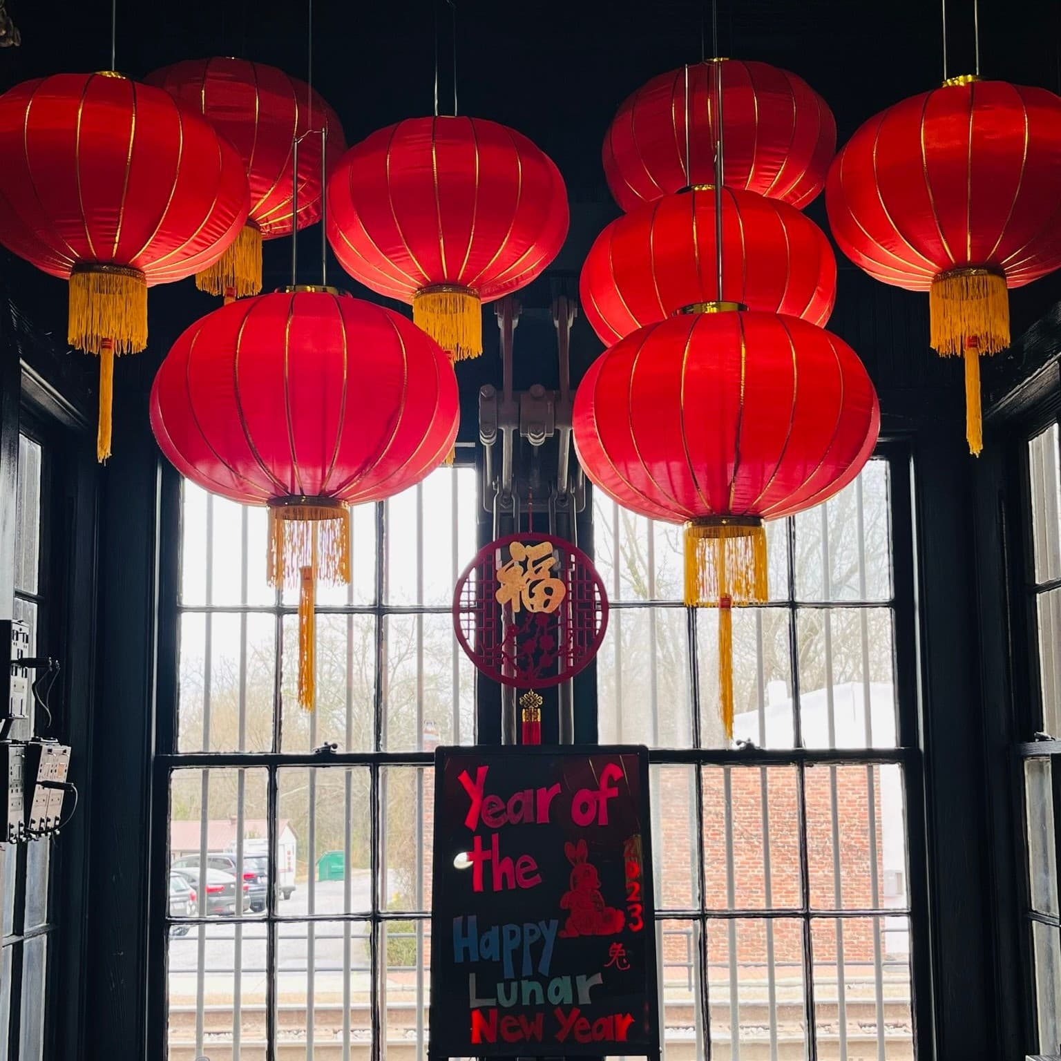 The Visitor Center looks pretty dressed up in her Lunar New Year Red.