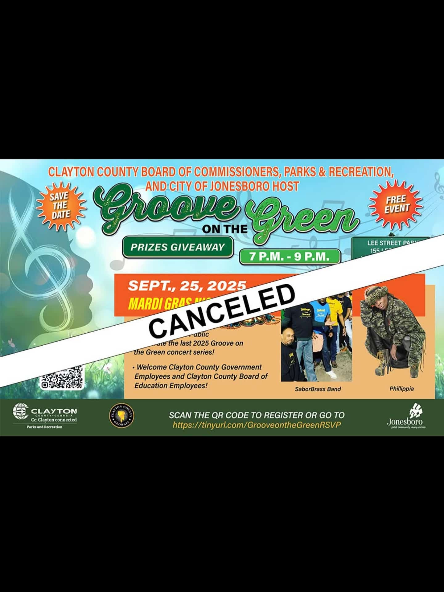 Groove on the Green Concert Series: Thursday, September 25th, 2025 *Mardi Gras Night* has been cancelled due to inclement weather!
#seeclaytoncountyga #claytonconnected #jonesboroga #claytoncountyga #clayco