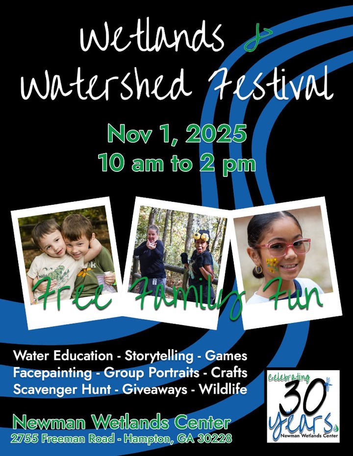 š FREE Family Fun Near You: Wetlands & Watershed Festival!
Hey, Metro Atlanta and surrounding areas! Looking for a fantastic, free family day trip within a 50+ mile radius? Take a short drive to Clayton County, GA, and join us in celebrating 30 years of the Newman Wetlands Center!
Mark your calendar for the annual Wetlands & Watershed Festival. It's the perfect nature getaway you didn't know you needed!
Hereās the plan for family fun:
What: The free Wetlands & Watershed Festival.
When: Saturday, November 1, 2025, from 10 am to 2 pm.
Where: Newman Wetlands Center in Hampton, GA.
Enjoy a day packed with activities for all ages:
Dive into fun with water education and engaging games.
Meet new friends at wildlife encounters and storytelling sessions.
Get creative with face painting, crafts, and a fun scavenger hunt.
Plus, don't miss the giveaways and group portraits!
The Newman Wetlands Center is a beautiful sanctuary that is accessible and offers a half-mile ADA-accessible boardwalk trail. Itās a great place for wildlife viewingāyou might spot one of over 130 bird species, deer, muskrats, or turtles!
It's a free, family-friendly extravaganza that promises a memorable experience. Make the short drive and discover why this unique Georgia ecosystem is a must-see destination!
#SeeClaytonCountyGA #NewmanWetlandsCenter #WetlandsFestival #AtlantaDayTrip #FamilyFun #FreeEvent #GeorgiaOutdoors #MetroAtlanta #30Years #HamptonGA