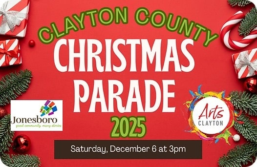 🎄✨ It’s Time for a Holiday Parade in the city of Jonesboro, GA! ✨🎄

See Clayton County GA is excited to be participating in the Clayton County Christmas Party presented by @artsclayton.

MARK YOUR CALENDARS! 📅 

📅 Saturday, December 6
🕒 Parade begins at 3:00pm | Line-up at 1:45pm
📍 Downtown Jonesboro

✨ Ready to participate?
Visit Arts Clayton’s registration link (https://www.artsclayton.org/christmas2025) and secure your spot! 

Let’s make this year’s parade the most magical one yet.

See you there!
#christmas #seeclaytoncountyga #claytonconnected #claytoncountyga #christmasparade #thingstodoinatlanta #thingstodoinatl #thingsintodoinclayco #atlanta