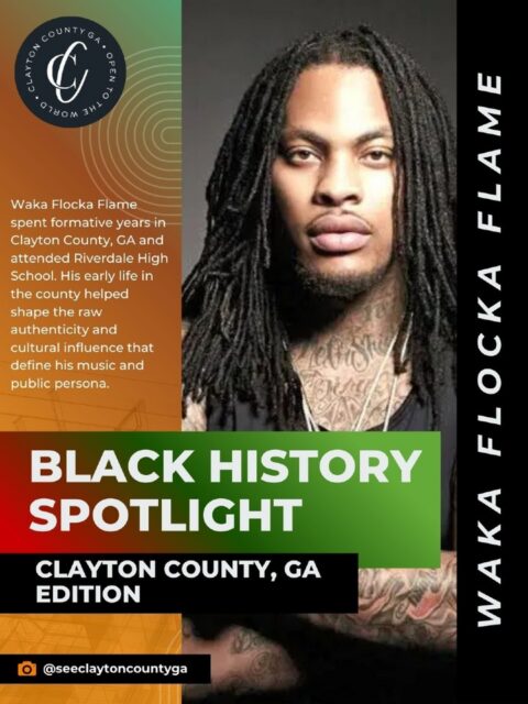 Waka Flocka Flame’s story is deeply connected to Clayton County, GA, where he attended Riverdale High School during his formative years.

His bold voice, cultural influence, and authenticity reflect the energy of the community that helped shape him, leaving an undeniable mark on hip-hop culture.

This Black History Month, See Clayton County, GA recognizes the lasting impact of influential Black figures whose contributions continue to shape the cultural legacy of Clayton County, GA.

#SeeClaytonCountyGA #ClaytonCountyGA #BlackHistoryMonth #BlackExcellence