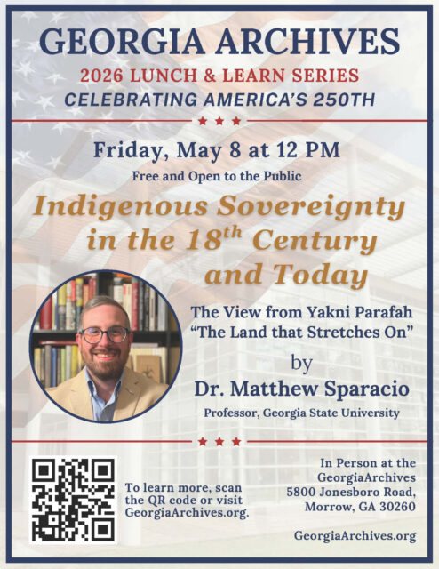 Explore history, culture, and meaningful conversation right here in Clayton County, GA.

Join the @georgiaarchives for their 2026 Lunch & Learn Series featuring Indigenous Sovereignty in the 18th Century and Today, presented by Dr. Matthew Sparacio of Georgia State University. This insightful discussion offers a deeper look into Indigenous perspectives—past and present—through the lens of “The Land that Stretches On.”

Date: Friday, May 8
Time: 12 PM
Location: Georgia Archives, 5800 Jonesboro Road, Morrow, GA
Free and open to the public

Plan your visit, expand your perspective, and experience one of Clayton County, GA’s unique educational offerings.
Learn more: GeorgiaArchives.org

#SeeClaytonCountyGA #ClaytonCountyGA #ThingsToDoInClaytonCounty #ExploreGeorgia #CulturalTourism
