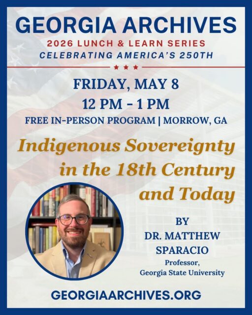 Looking for something educational and thought-provoking to do in Clayton County, GA this Friday?
On Friday, May 8 at 12 PM, the Georgia Archives will host a special May Lunch & Learn with Dr. Matthew Sparacio at 5800 Jonesboro Road, Morrow, GA 30260.
Guests will explore the history of Indigenous sovereignty in the eighteenth-century Native South, the political life of the Choctaw homeland, and how these histories continue to shape Native politics today.
This program is free and open to the public, and no registration is required.
Sponsored by See Clayton County GA.
#seeclaytoncountyga #claytoncountyga #georgiaarchives #nativeamericanhistory