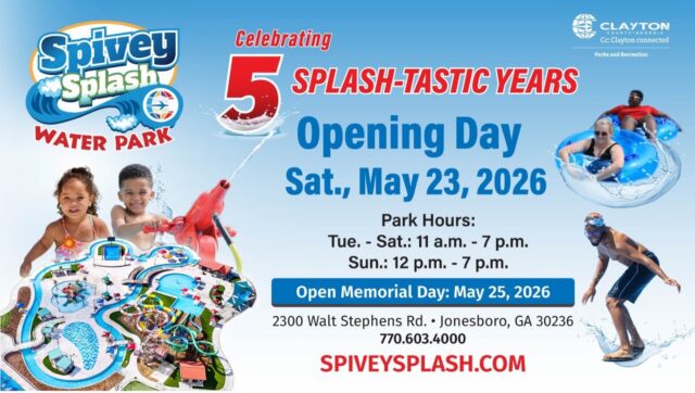 Make a splash this summer! 🌊
Spivey Splash Water Park opens for the 2026 season on Saturday, May 23. From exciting water slides to family-friendly splash zones, it’s the perfect place to cool off in Clayton County, GA—just minutes south of Atlanta.
📍 2300 Walt Stephens Rd., Jonesboro, GA 30236
🕚 Tue.–Sat. 11 a.m.–7 p.m. | Sun. 12 p.m.–7 p.m.
🇺🇸 Open Memorial Day, May 25
Plan your visit and kick off summer at one of Clayton County’s favorite attractions.
@spiveysplash
@claytoncountyparks
#SeeClaytonCountyGA #ClaytonCountyGA #SpiveySplash #FamilyFun