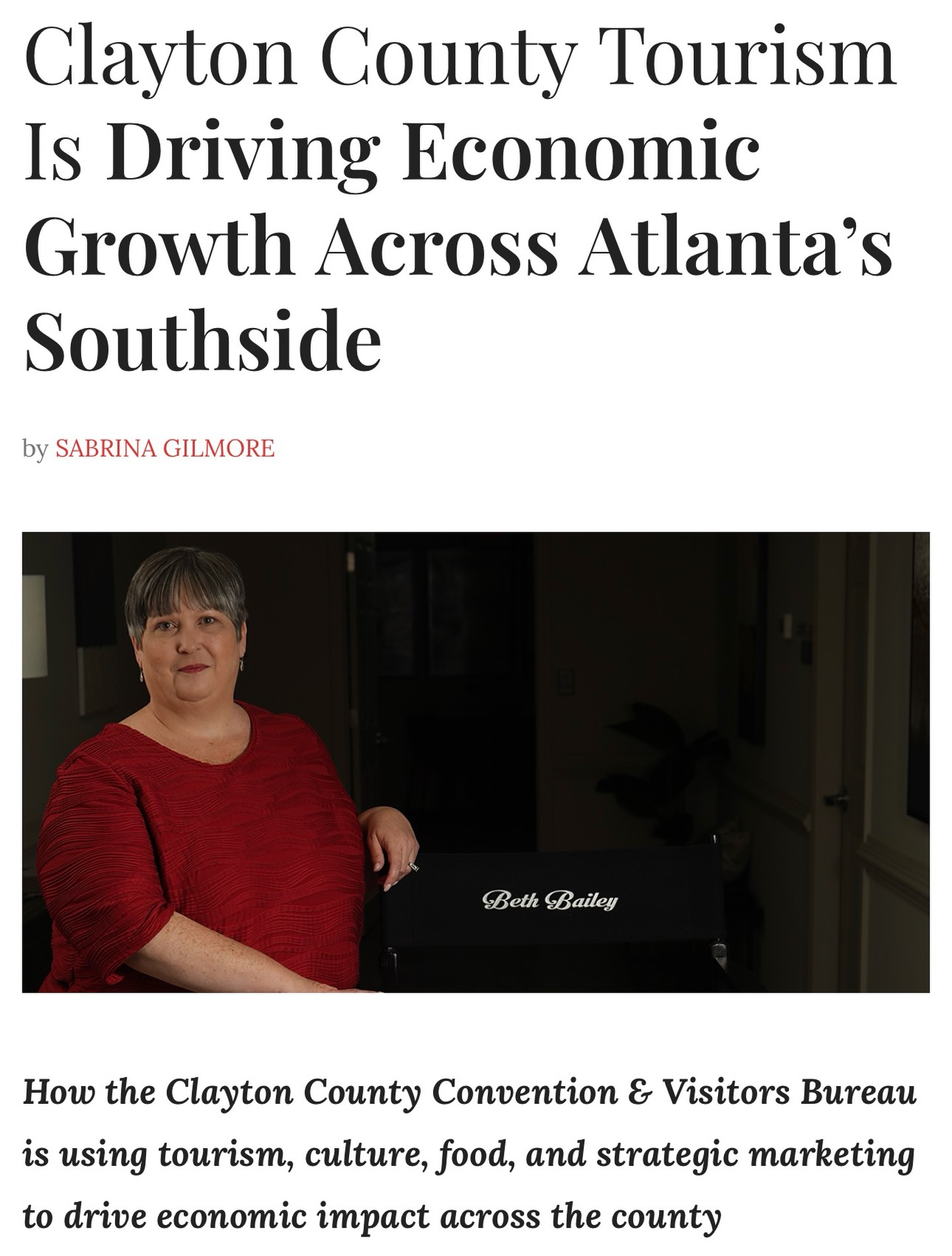 Tourism is more than travel. It’s a powerful driver of economic growth for Clayton County, GA.

We’re excited to share that our President & CEO, Beth Bailey, is featured on the @weareclayton website, highlighting how destination marketing is helping shape the future of our community.

Thanks to strategic tourism efforts, Clayton County welcomed visitors who spent $797.5 million in 2024, supporting more than 6,600 local jobs, according to the Explore Georgia 2024 Economic Impact Report.

From locally loved restaurants and welcoming hotels to public art, outdoor adventures, cultural attractions, and signature events, every visitor experience helps strengthen our local economy and showcase everything that makes Clayton County, GA a destination worth discovering.

Read Beth Bailey’s full feature story today at WeAreClayton.com and see how tourism continues to make an impact across our community. Link In Bio!

#SeeClaytonCountyGA #ClaytonCountyGA #TourismMatters #DestinationMarketing #EconomicDevelopment