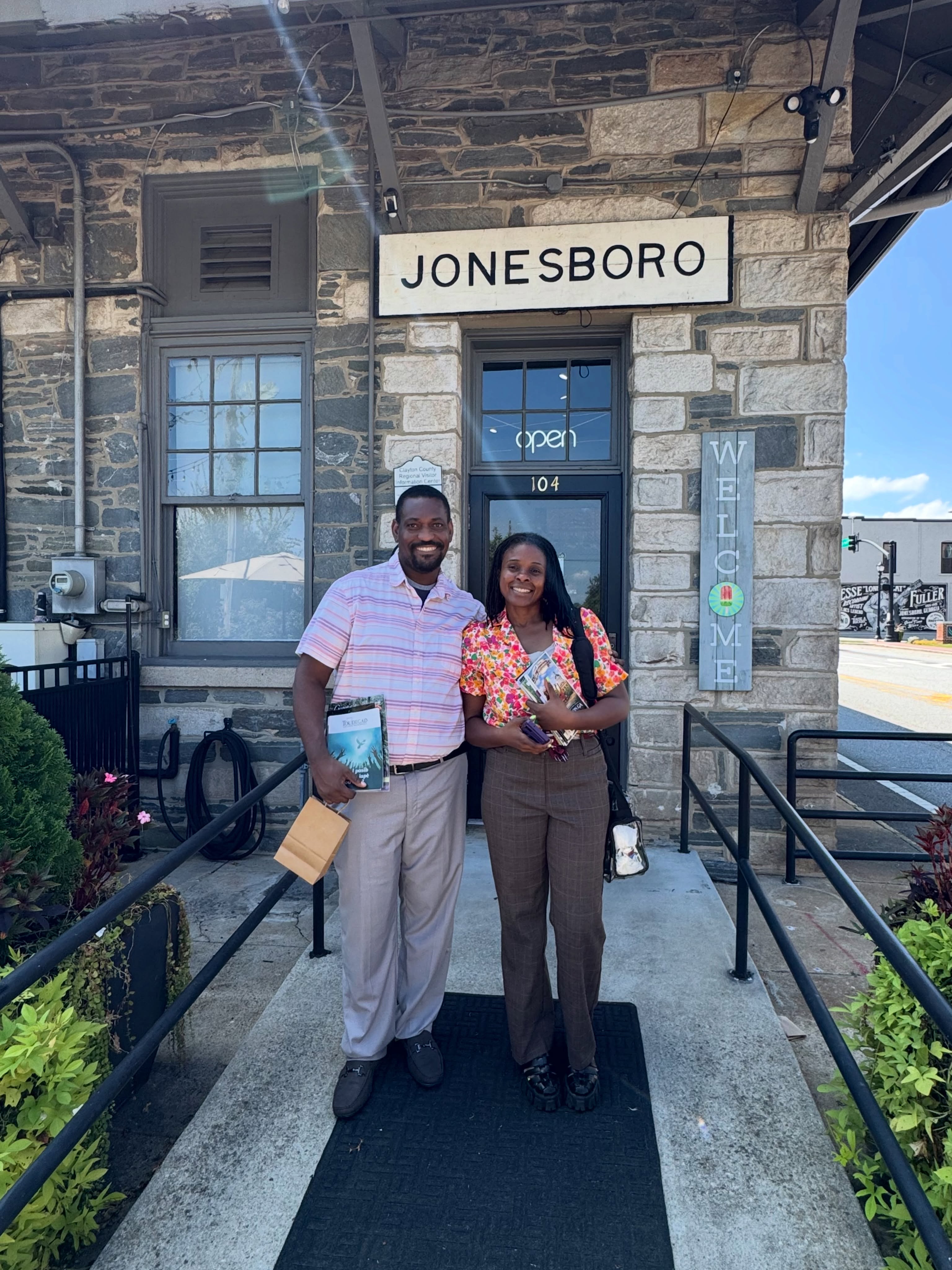New to Clayton County, GA and already exploring!

These new residents recently made their first stop at the Clayton County Visitor Center, where they experienced the Hattie McDaniel Legacy Experience and Road To Tara Museum and picked up travel guides and resources for exploring Georgia. @roadtotaramuseum @officialhattiemcdaniel 

Thank you both for visiting! We hope you enjoy discovering your new home and beyond.

Planning a visit? Stop by and explore with us!

📍 Clayton County Visitor Center
104 N. Main Street, Jonesboro, GA 30236
Monday–Friday | 8:30 AM–5 PM
Saturday | 10 AM–4 PM
Sunday | Closed

#SeeClaytonCountyGA #OpenToTheWorld #ExploreGeorgia