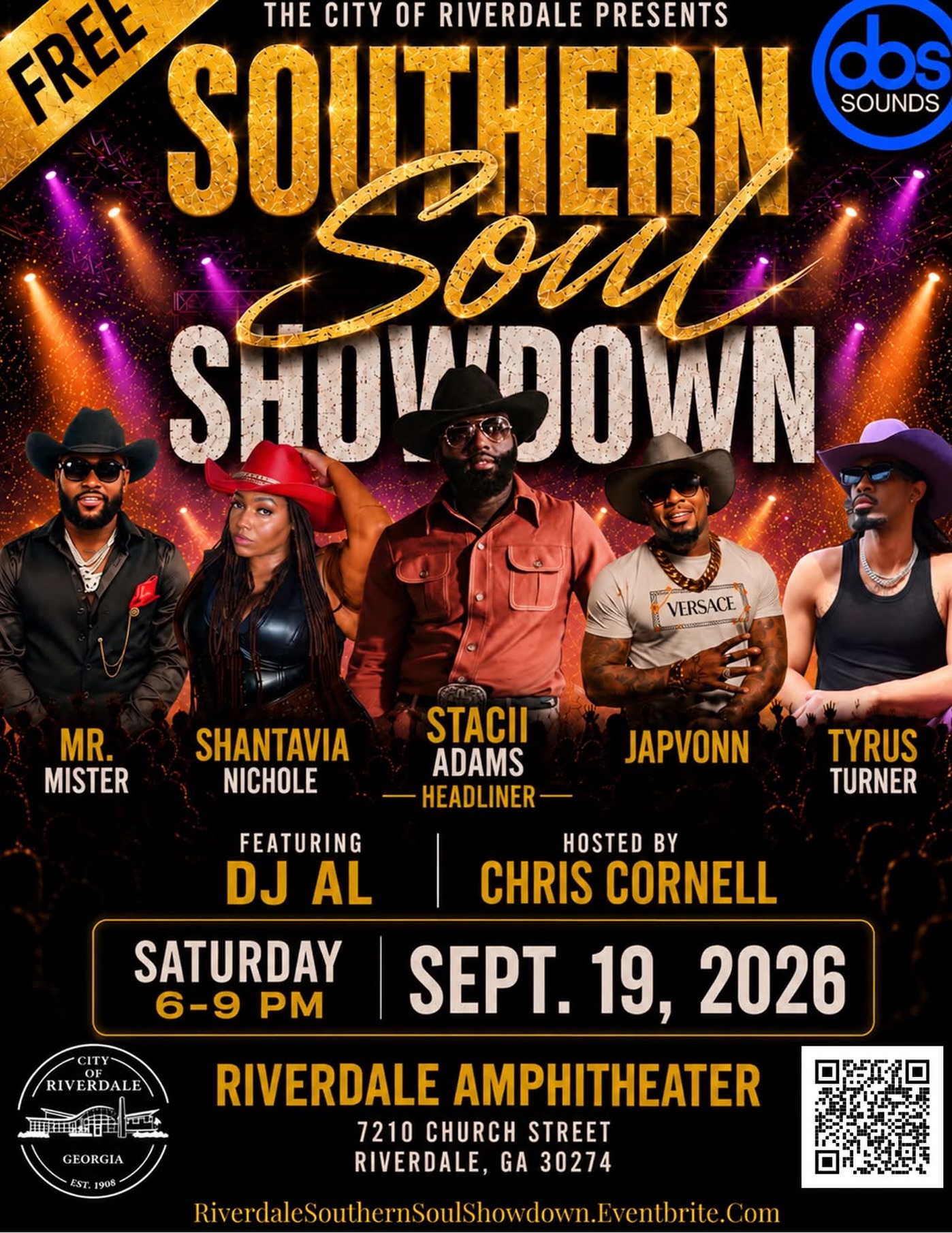 Tonight in Riverdale! 🎶
Enjoy the FREE Southern Soul Showdown from 6–9 PM at the Riverdale Amphitheater. Hosted by the @cityofriverdale_ga & @dbssoundsatl
📍 7210 Church Street, Riverdale, GA
#OpenToTheWorld #SeeClaytonCountyGA
