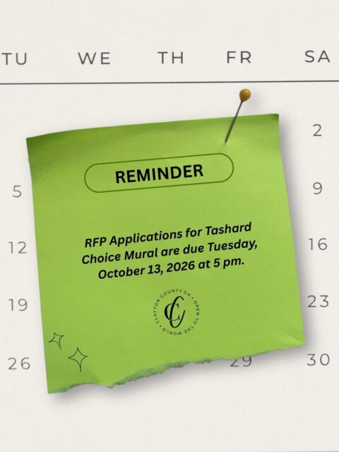 Artists, your next canvas awaits! Applications for the Tashard Choice Mural Project in Lovejoy, Clayton County, GA are due Tuesday, October 13, 2026, at 5 PM.
Review the RFP and submit your proposal through the link in our bio.
#SeeClaytonCreatively #SeeClaytonCountyGA #OpenToTheWorld #claytonconnected