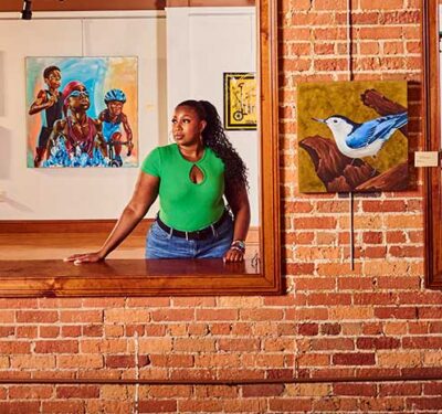 woman at arts clayton gallery