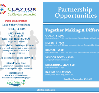 Details on Lake Spivey Road Race in October 2025