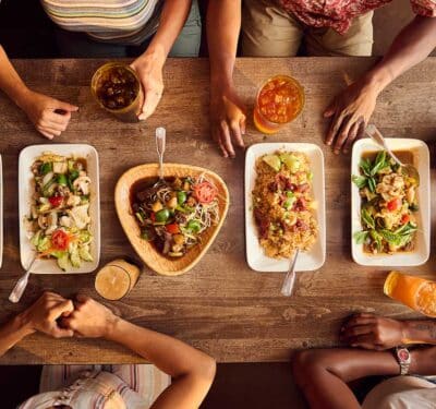 plates of food on table