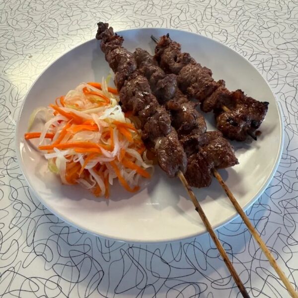 beef sticks with pickled veggies